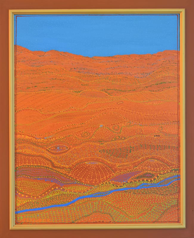 outback painting Australian Aboriginal art inspired desert painting