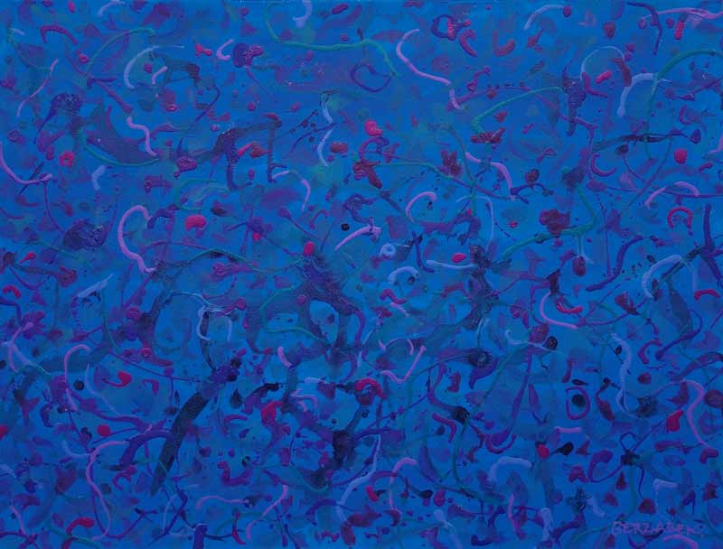 in the dark blue original abstract painting