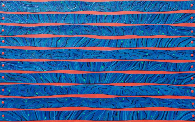 strip the stripes acrylic mixed media art abstract painting
