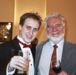 photo of Simon Tedeschi world famous concert piano virtuoso with Ernie Gerzabek famous prominent Australian artist