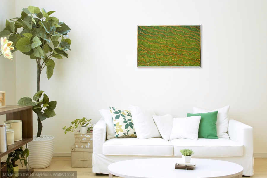 contours acrylic green original abstract landscape painting on wall