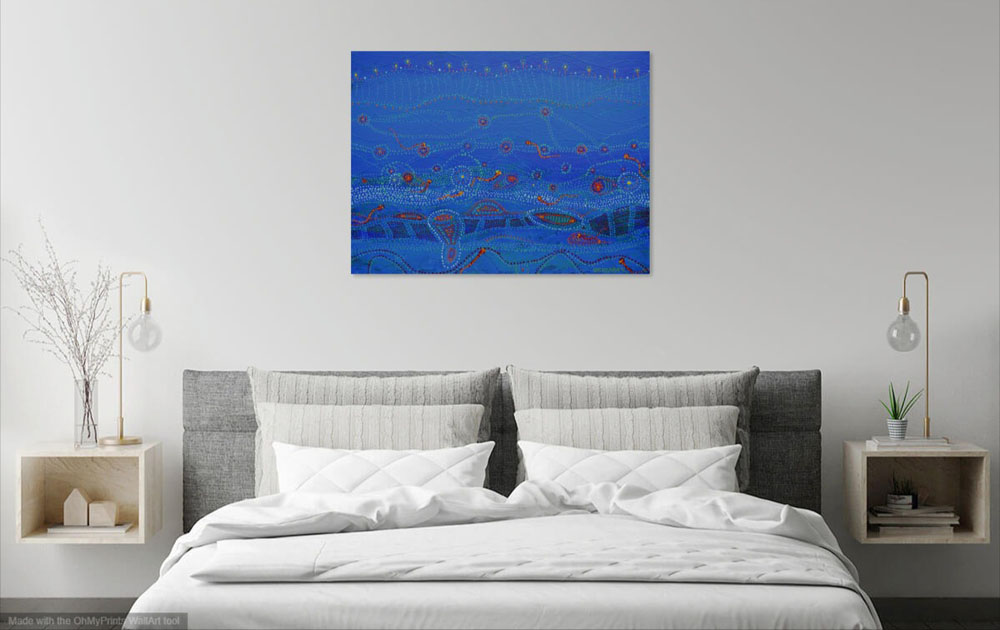 on wall image of seaworld submarine ocean blue painting contemporary abstract seascape