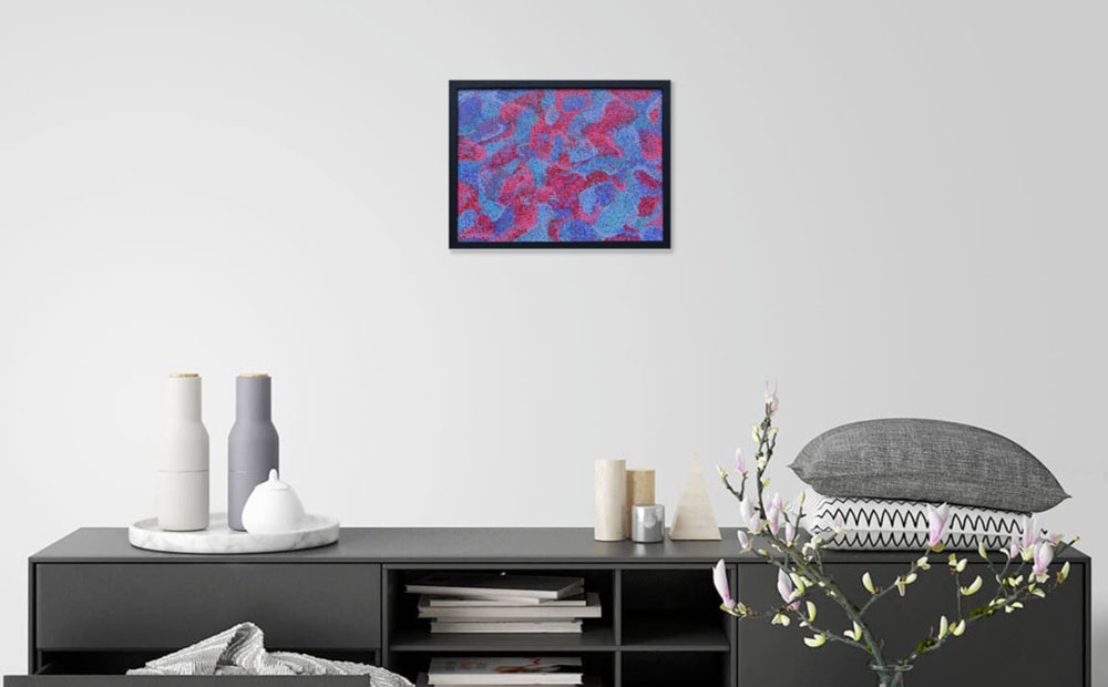 on wall image of pointillism revisited dot contemporary painting