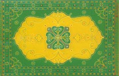 oriental rug inspired contemporary original contemporary green painting