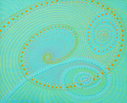 spirals geometric spiral dot painting original contemporary artwork