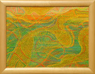 sunrise Australian Aboriginal art inspired dot painting