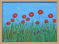 red flowers contemporary painting
